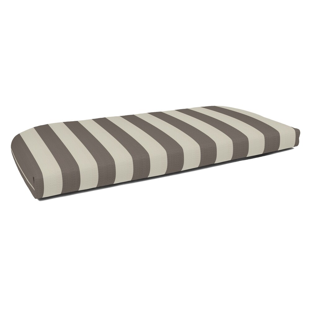 Sunbrella Striped 43.5 inch Striped Outdoor Settee Bench Cushion