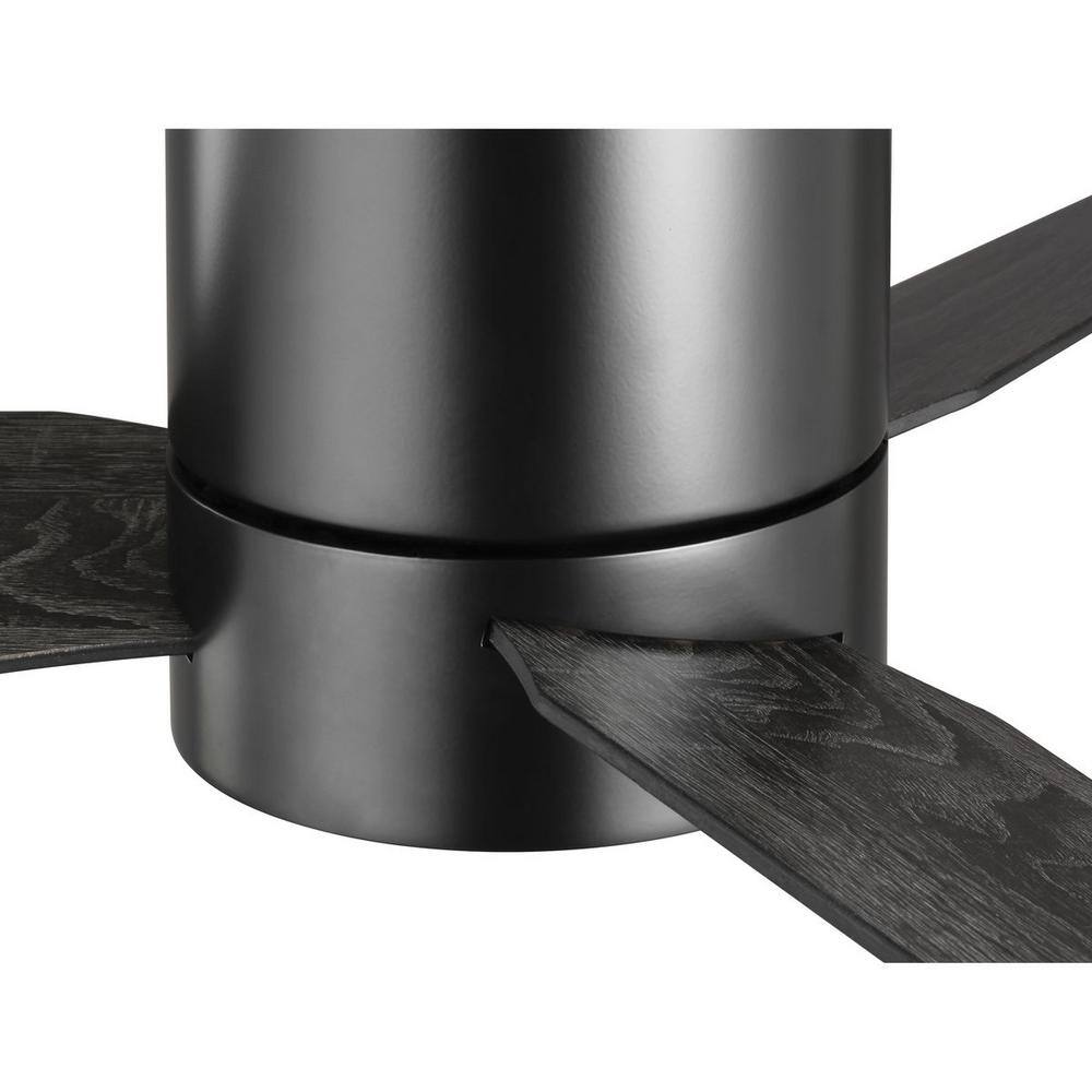 Progress Lighting Braden 44 in. 3-Blade LED Indoor Black Distressed EbonyBlack Blades Mid-Century Modern Ceiling Fan with Remote P250058-031-30