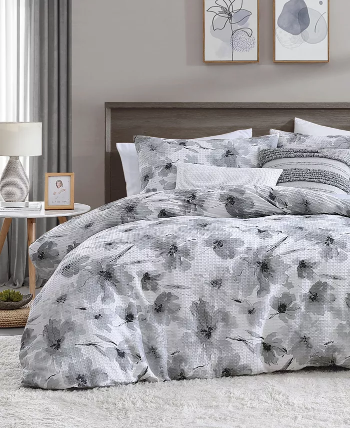 DKNY Modern Bloom 3 Piece Comforter Set， Queen