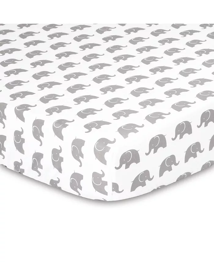 The Peanutshell Elephant Walk 7 Piece Baby Nursery Crib Bedding Set， Quilt， Crib Sheets， and Crib Skirt