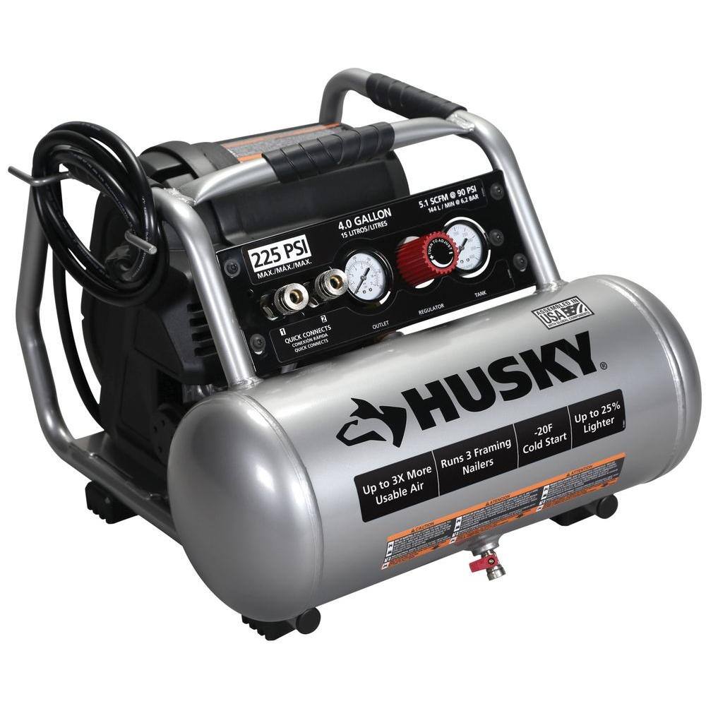 Husky 4 Gal. 225 PSI High Performance Crew Electric Portable Air Compressor C041H