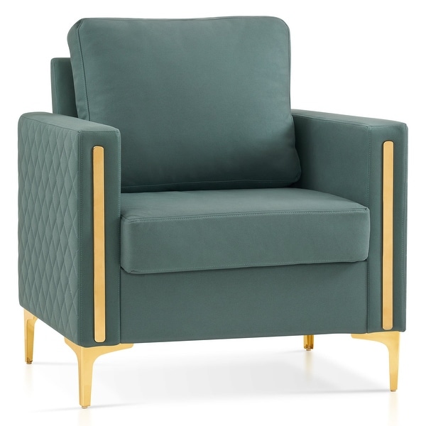 MCombo Accent Club Chair， Leathaire Fabric Upholstered Single Sofa Chairs， Modern Armchair for Living Room Office HQ614