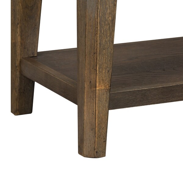 Copper Grove Artisan Prairie Wirebrushed Oak Upholstered Bench