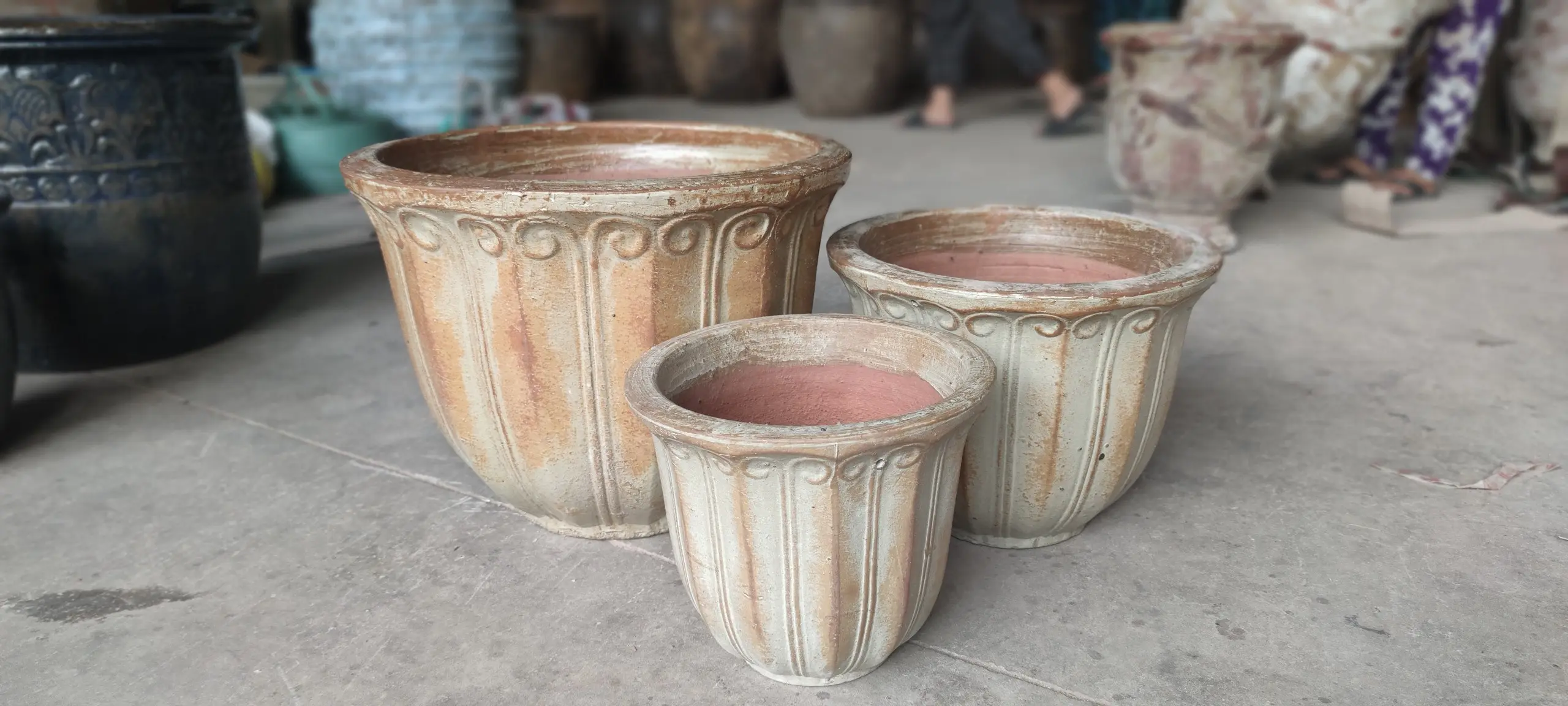 Atlantis planters  Rustic pottery  Outdoor garden decoration pot   Choe Flower pots   Antique Simple Flower pots