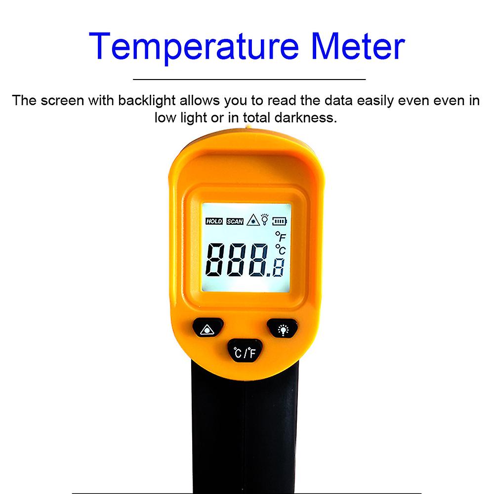 -50~500 Handheld Infrared Temperature Meter Lcd Display With Backlight Non-contact Temperature Meter / Units Switching Home Household Cooking Oven Tem