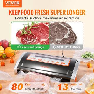 VEVOR Food Vacuum Sealer Machine 80 Kpa Automatic and Manual Seal Machine Multifunctional for Dry and Moist Food Storage SYJZKFKJTSDB3THBZV1