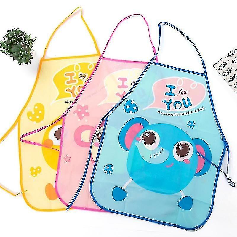 1 Set Cute Kids Chef Apron Sets Child Cooking Painting Waterproof Children Gowns Bibs Eating Clothes