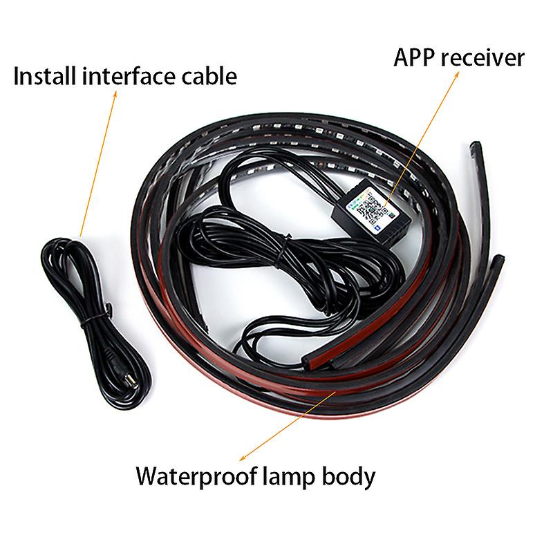 Car Flexible Underglow Strip Light Led Underbody Remote App Control Rgb Neon Lights Atmosphere Lamp For Auto Decoration