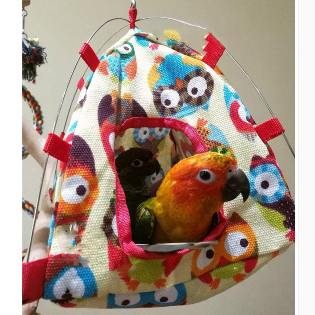 Bird Parrot Sleeping Tent Hut Hanging Hammock for Parakeet Hangable Cockatoo Toy