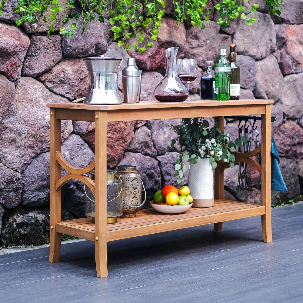 Cambridge Casual Lowell Teak Patio Console Table