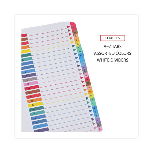 Universal Deluxe Table of Contents Dividers for Printers， 26-Tab， A to Z， 11 x 8.5， White， 1 Set (24812)