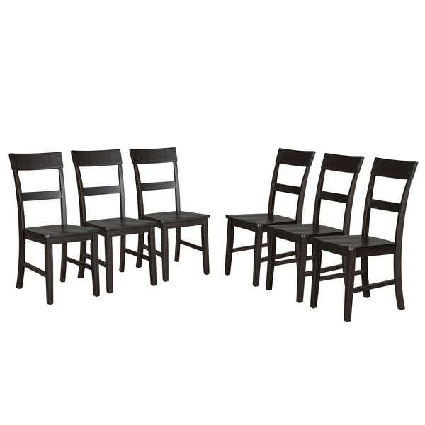 Dining Chairs with Ergonomic Design， Kitchen Solid Wood Chair Set of 6