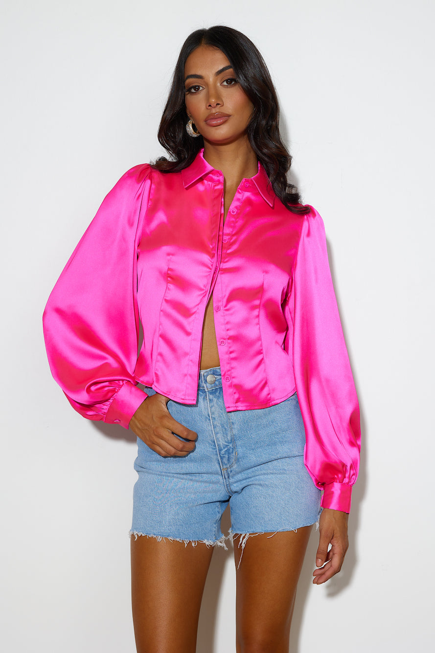 Go Smooth Crop Shirt Hot Pink