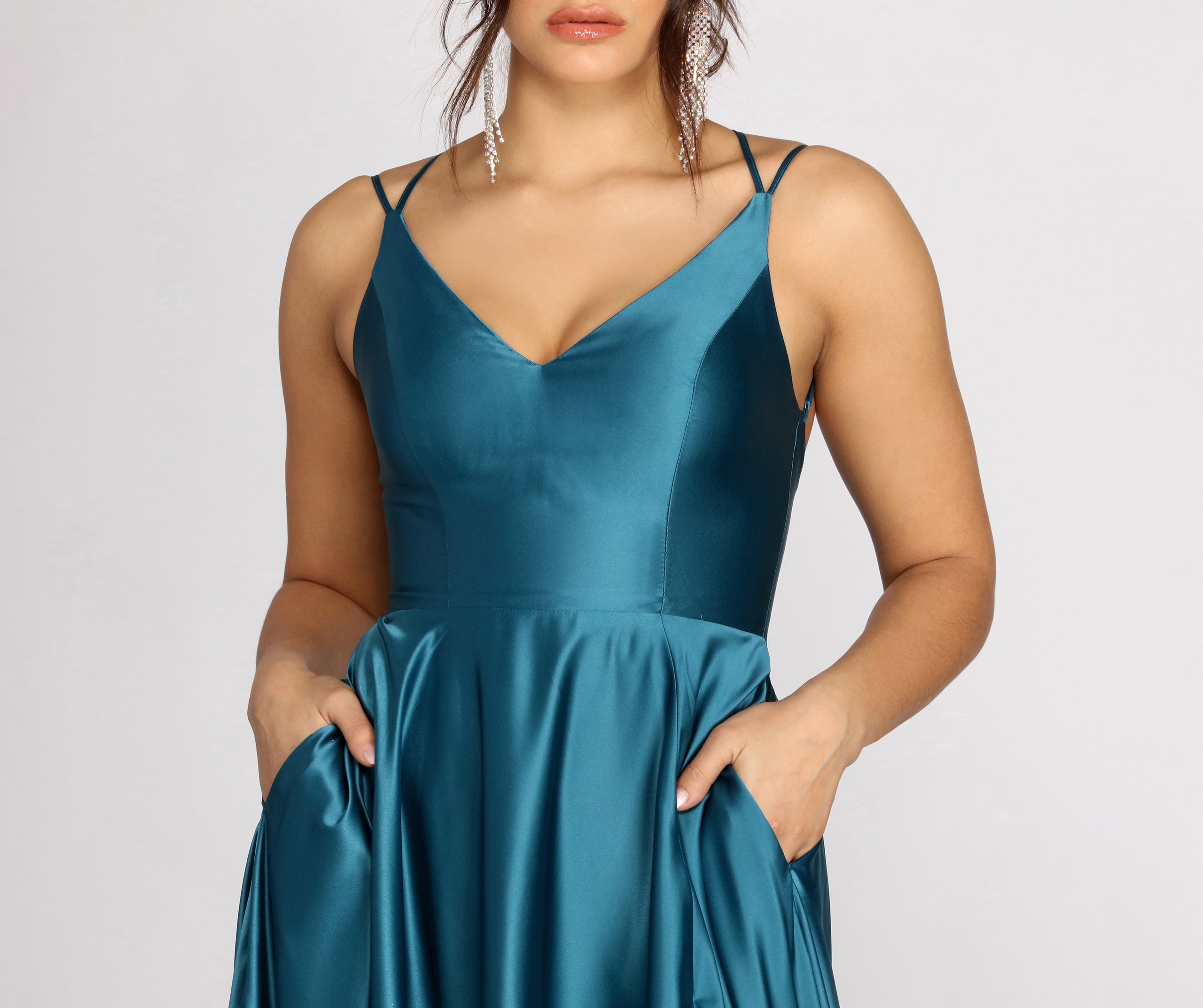 Dawn Formal Sleeveless Satin Dress