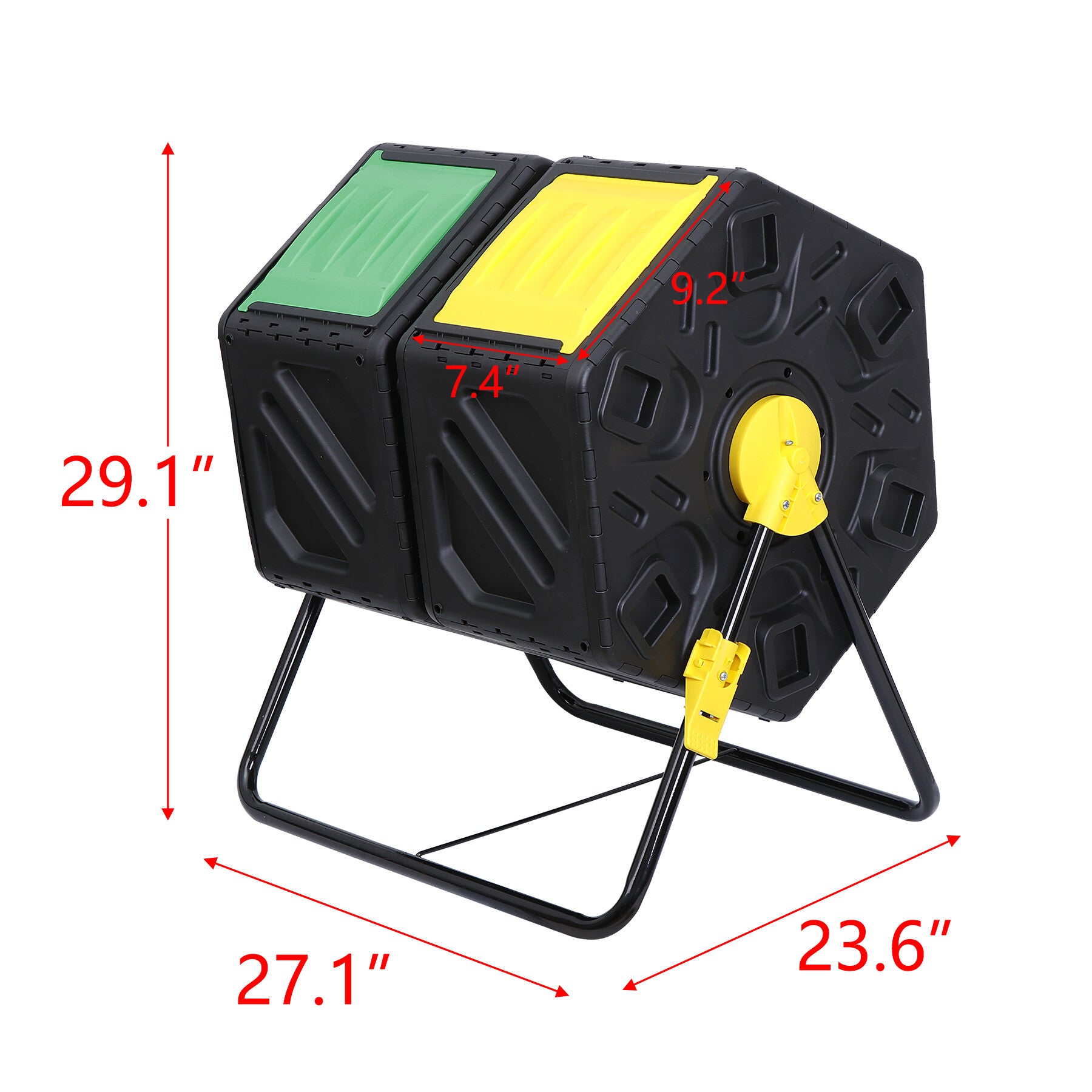 HomGarden 37Gal Dual Chamber Composter Bin Outdoor Tumbler BPA-Free Steel Frame