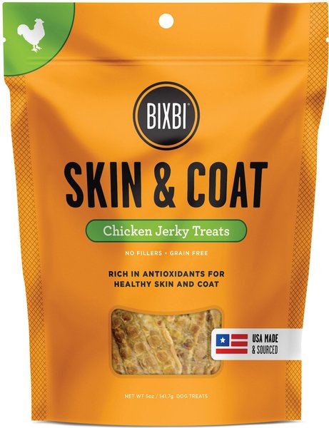 BIXBI Skin and Coat Chicken Jerky Dog Treats