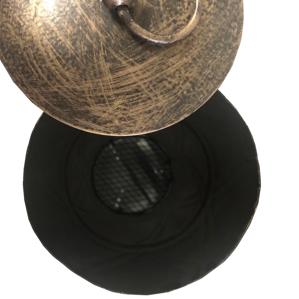 Steel and Cast Iron 36 in Antique Bronze and Black Chimenea