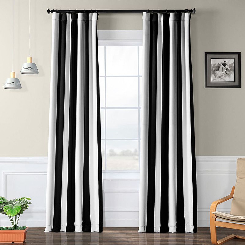 EFF Blackout 1-Panel Awning Striped Window Curtain