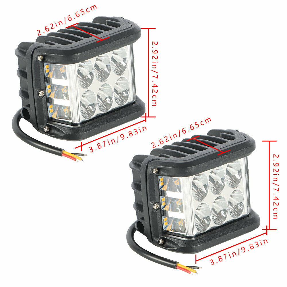 2 Pack LED Pods Spotlight Lights， Cube Offroad Light Pod Fog Lights Spot Flood Amber White Light Bar Driving Lights