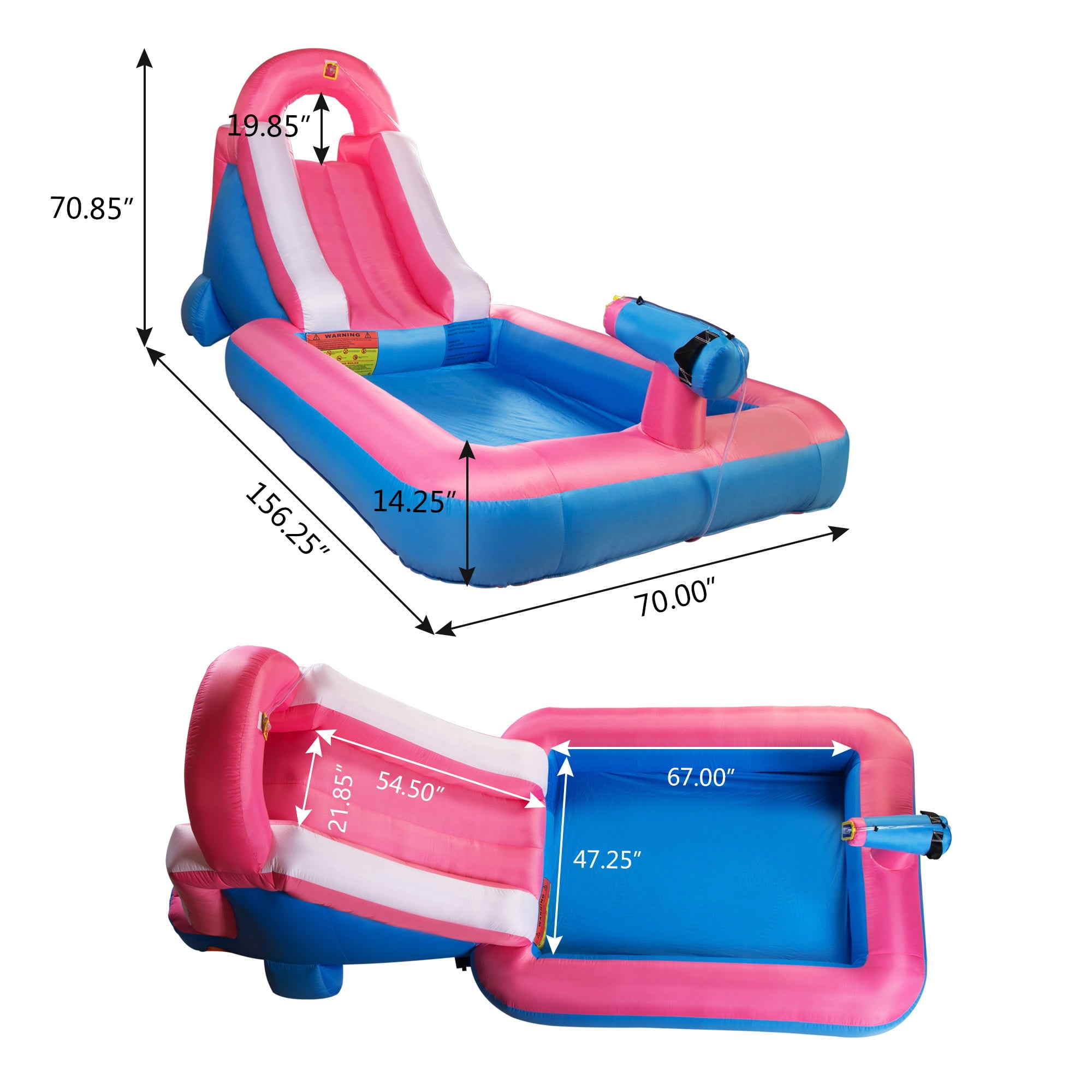 Track 7 Inflatable Water Slide Park,Kids Play Center with Slides,Splash Pool,Water Cannon