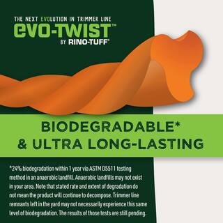 Rino-Tuff Universal Fit 0.095 in. x 125 ft. Evo-Twist Trimmer Line for Gas and Select Cordless String Grass TrimmerLawn Edger 17680