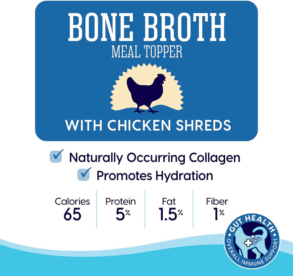 Solid Gold Bone Broth Chicken Shreds Grain-Free Wet Cat Food Topper， 3-oz， case of 12