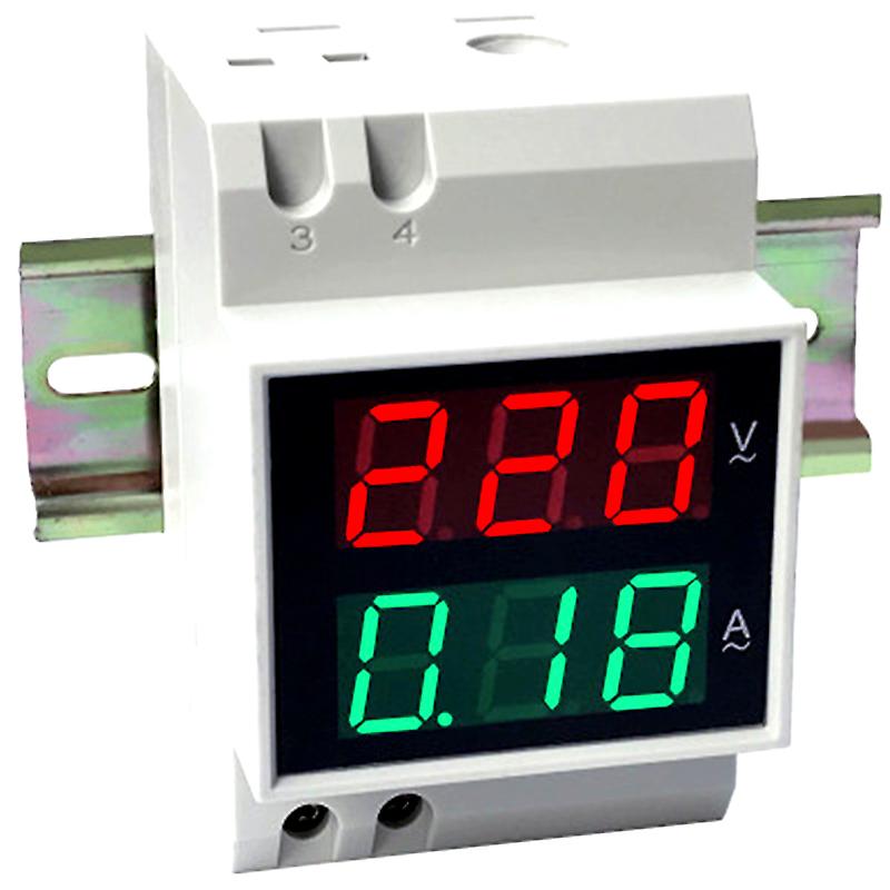 D52-2042 Din Rail Voltmeter Ammeter Ac80-300v Ac200v-450v Digital Ac Voltmeter Voltage Current Meter Led Display Electric Meter