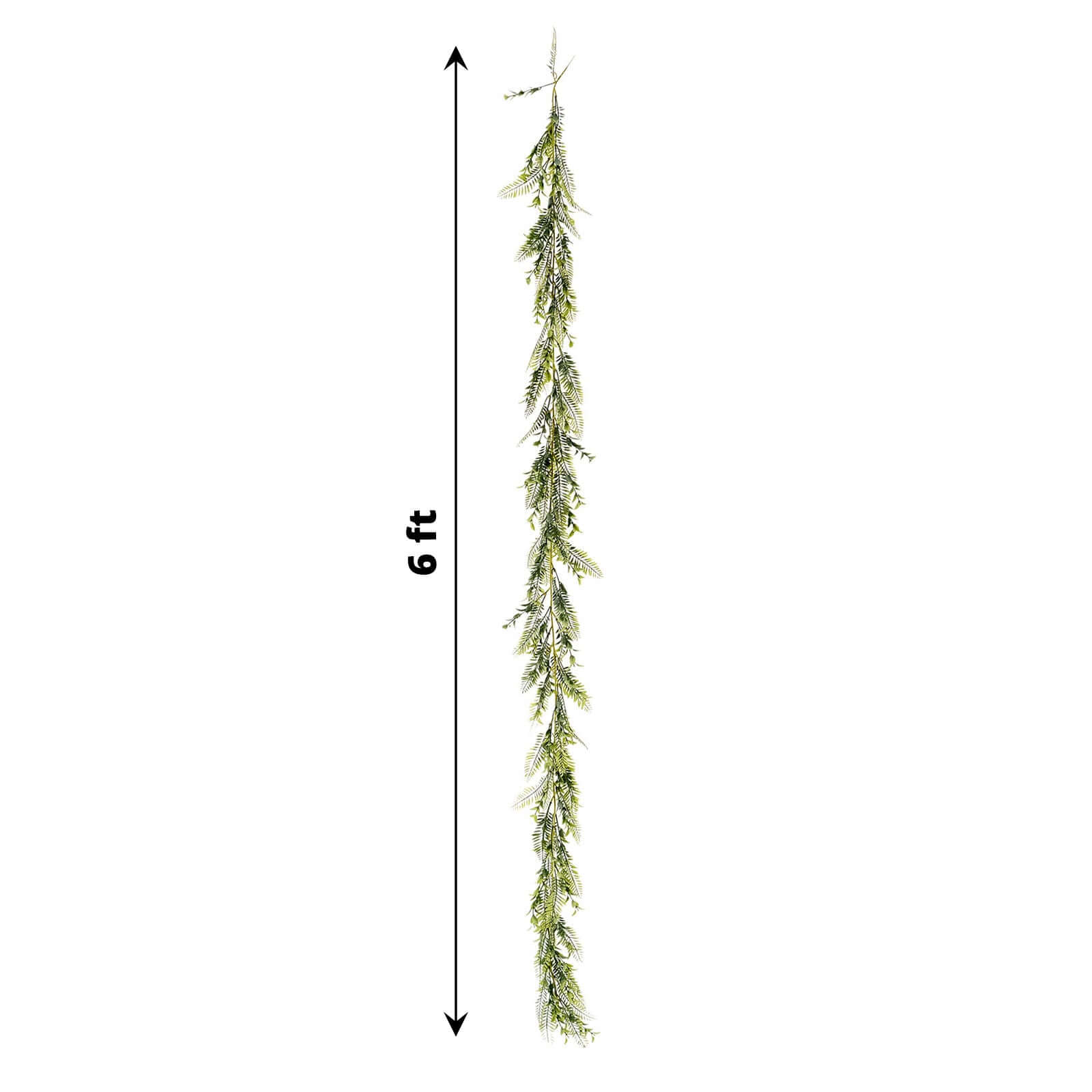 Artificial Boston Fern Table Garland Plant, Faux Greenery Hanging Vine 6ft