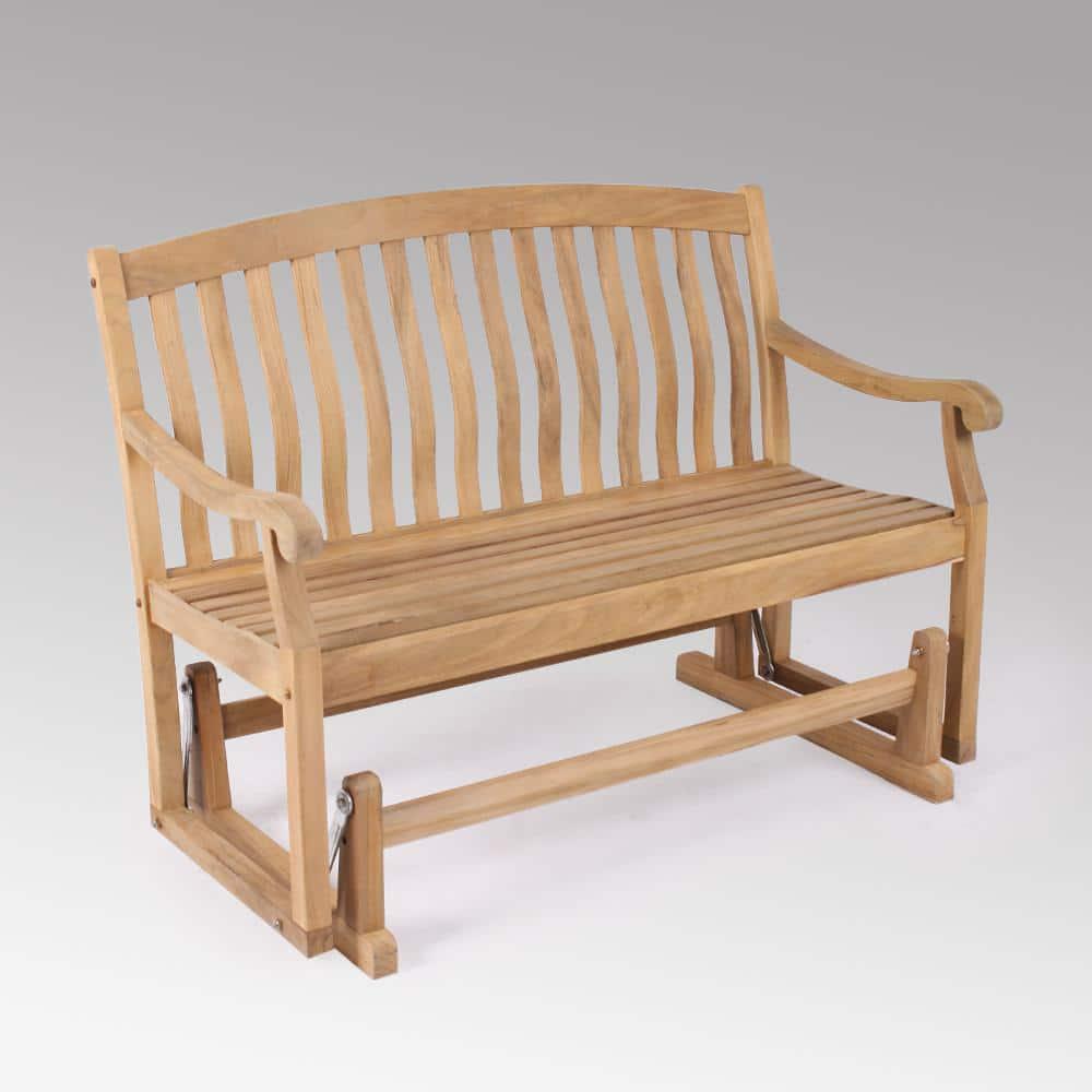 Cambridge Casual Colton Natural Teak Wood Outdoor Glider Bench