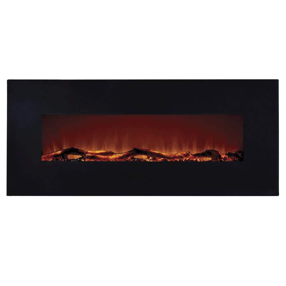 EdenBranch 50 in LED WallMounted Electric Fireplace with Log Wood Effect