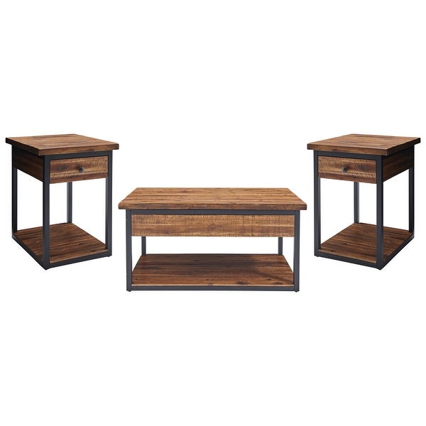 Carbon Loft Ciaravino Rustic Wood 3-piece Coffee and End Table Set