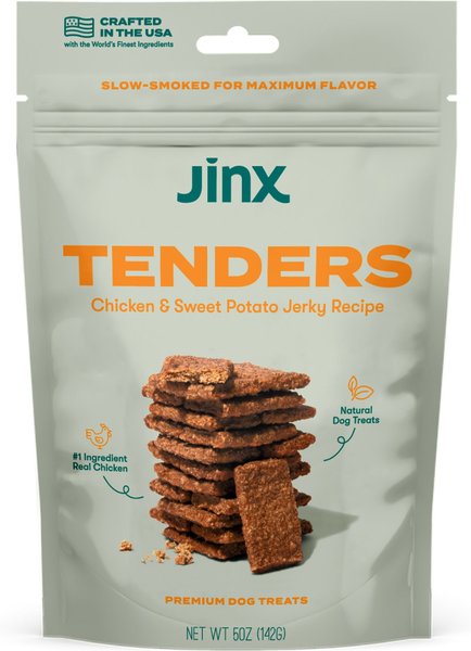 Jinx Chicken Sweet Potato Tenders Jerky Dog Treats， 5-oz bag