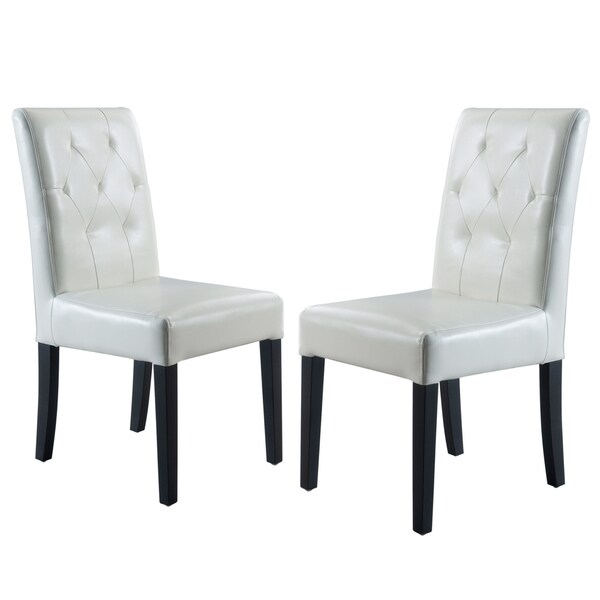 Gentry Bonded Leather Ivory Dining Chair (Set of 2) by Christopher Knight Home