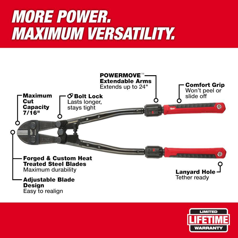 MW 24 in. Adaptable Bolt Cutter with POWERMOVE Extendable Handles and 716 in. Max Cut Capacity 48-22-4124