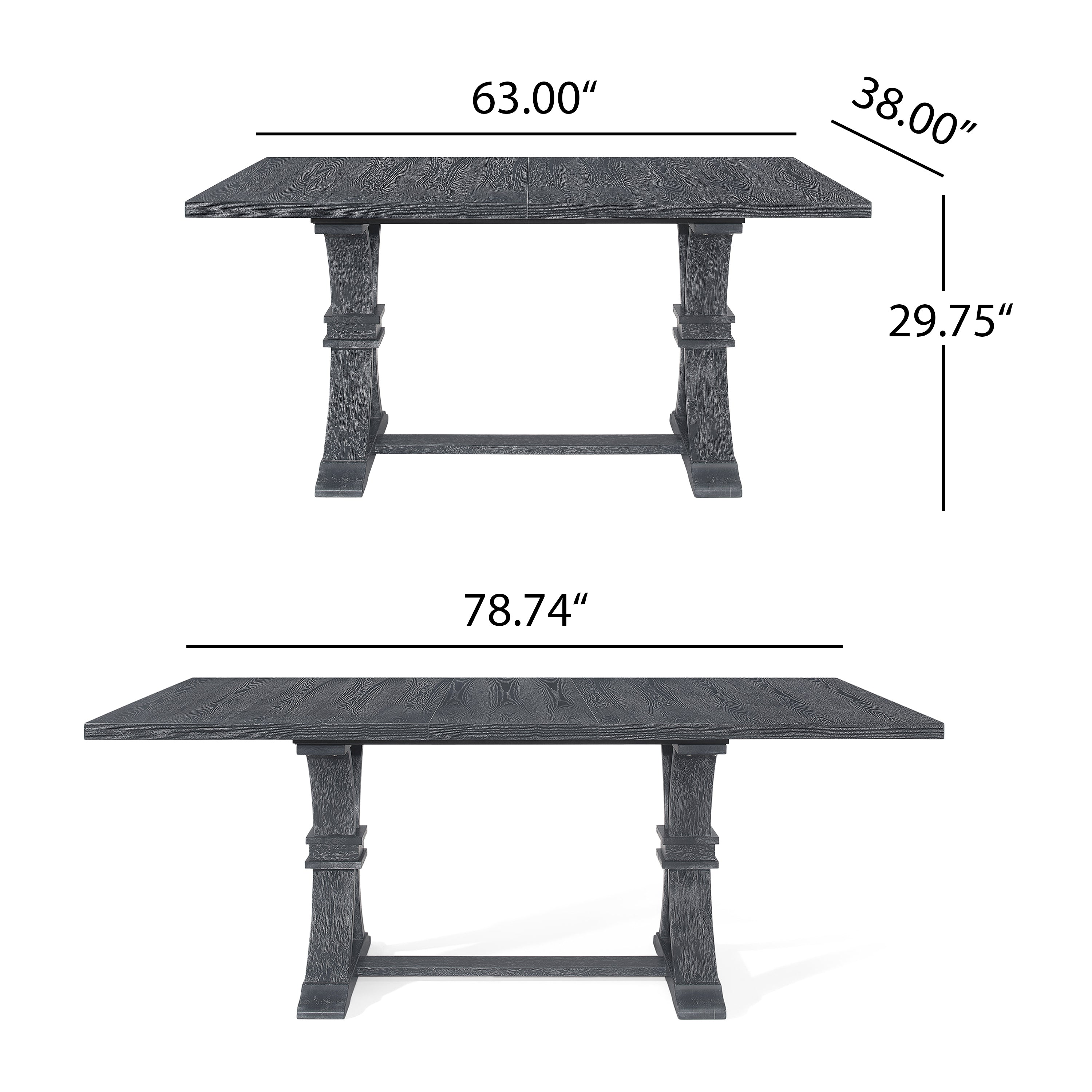 Luoma Rustic Wood Expandable Dining Table