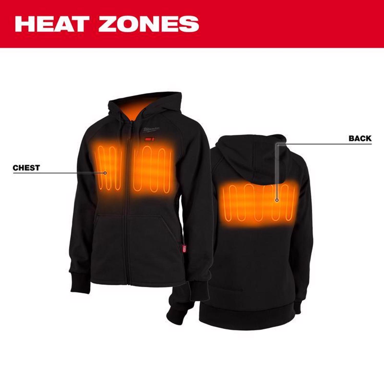 MW M12 XL Long Sleeve Women\u0027s Heated Hoodie Kit Black