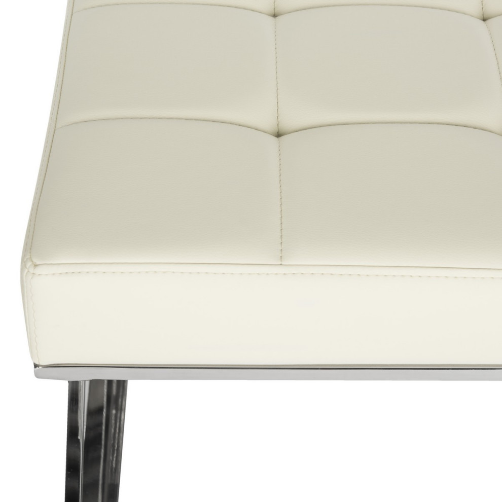 Channa Ottoman Creme   Contemporary   Footstools And Ottomans   by Peachtree Fine Furniture  Houzz