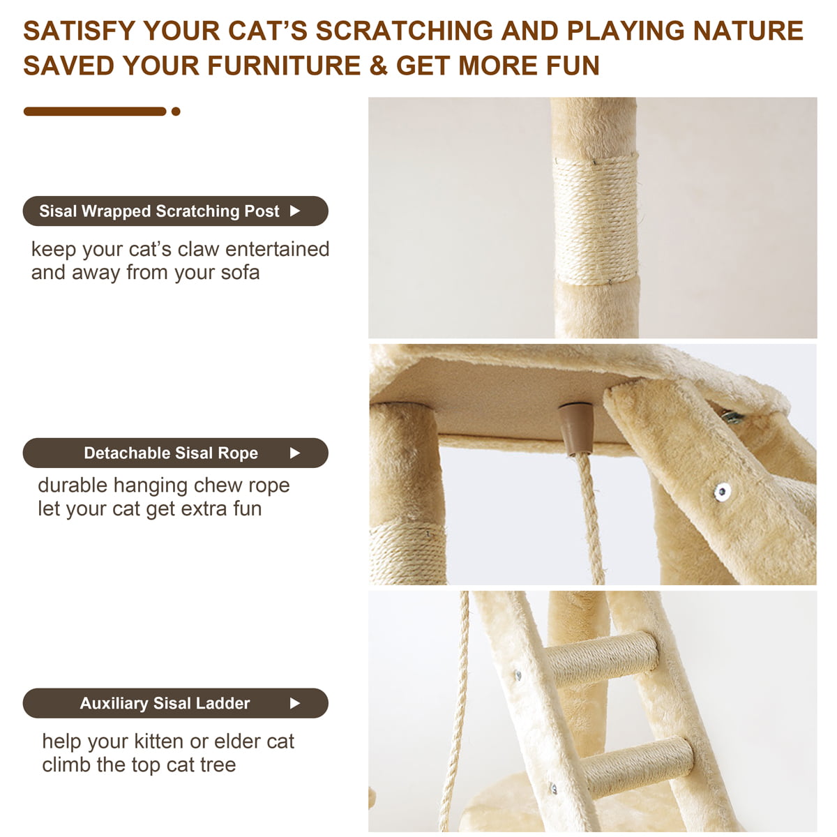 Vesteel Multi-Level Cat Tree Condo， 49