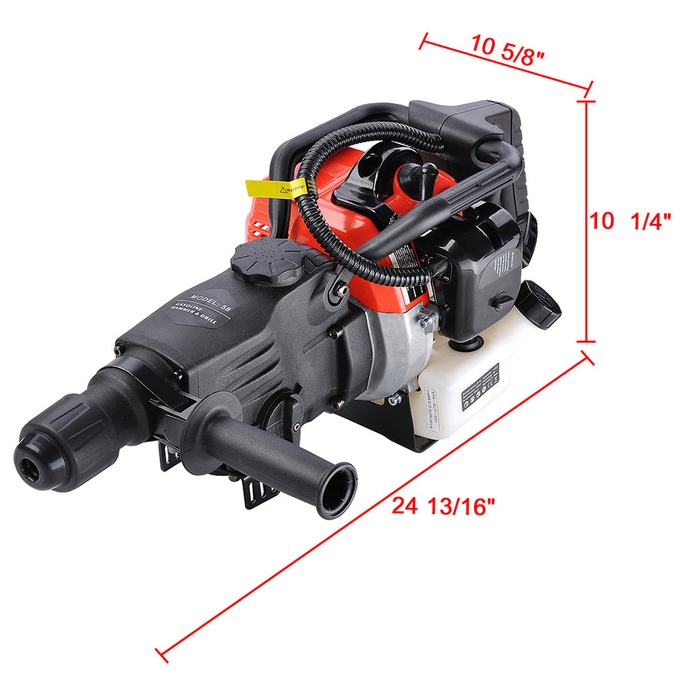 Yescom 32.7cc Gasoline Jackhammer Drill Chisel Tool 2-in-1 w/ EPA