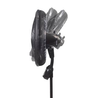 Lasko Cyclone Adjustable-Height 18 in. 3 Speed Black Oscillating Pedestal Fan with Programmable Timer and Remote Control 1843