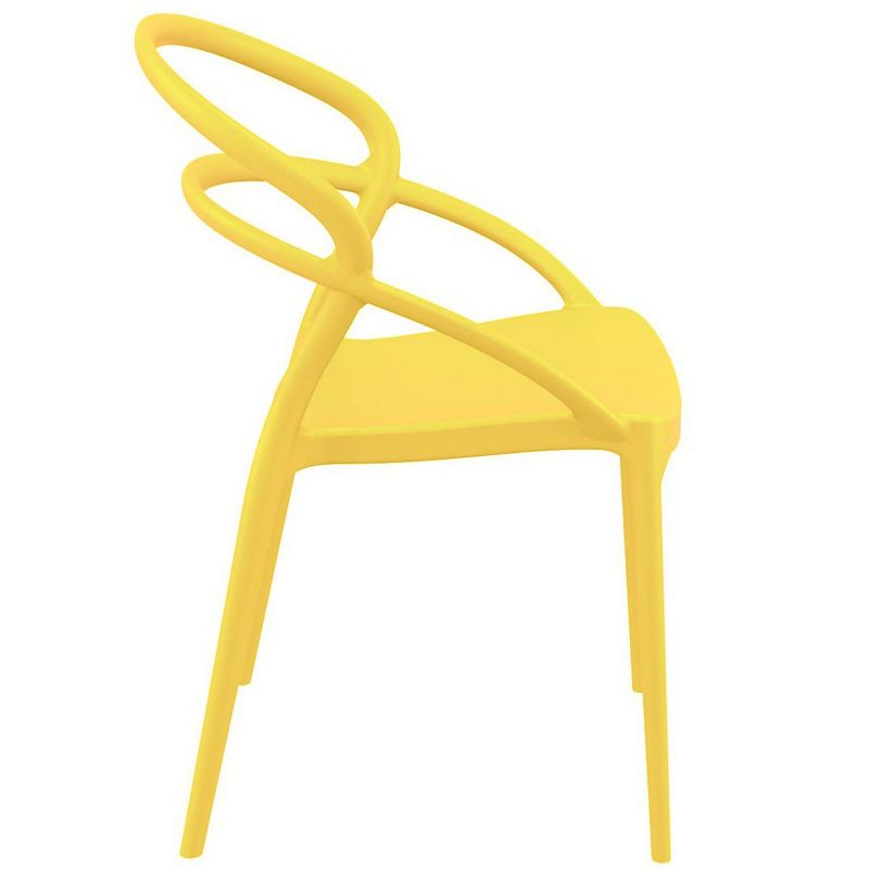 32.25 Yellow Outdoor Patio Round Dining Chair