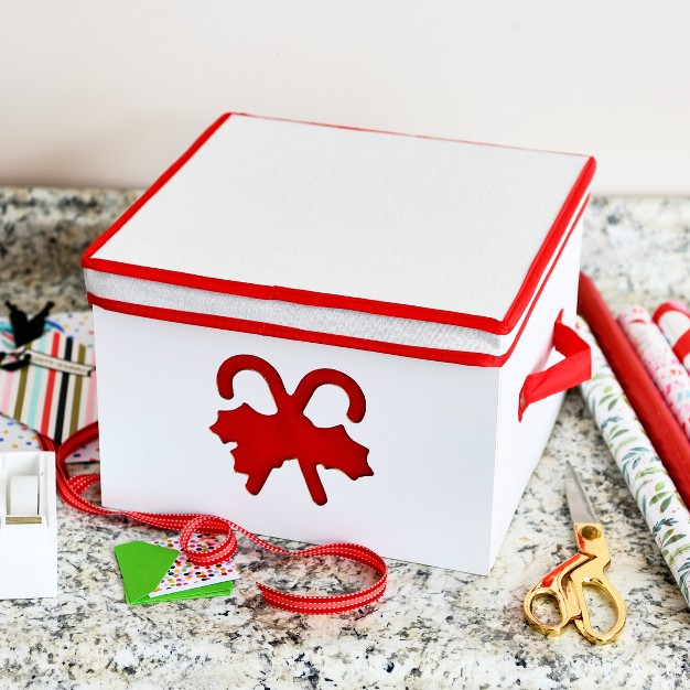 Household Essentials Medium Holiday Storage Box Red