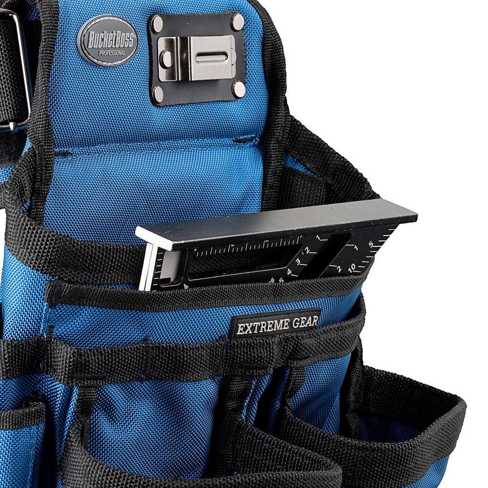 BUCKET BOSS 3-Bag Framer's Suspension Rig Work Tool Belt with Suspenders in Royal Blue 55185-RB