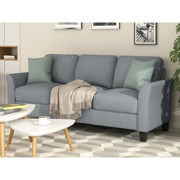 2-piece Set fabric Sofa Living Room Furniture with Upholstered Loveseat Sofa and 3-seat sofa with Hardwood Frame Support