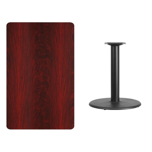 30'' x 48'' Rectangular Laminate Table Top with 24'' Round Table Height Base - 30