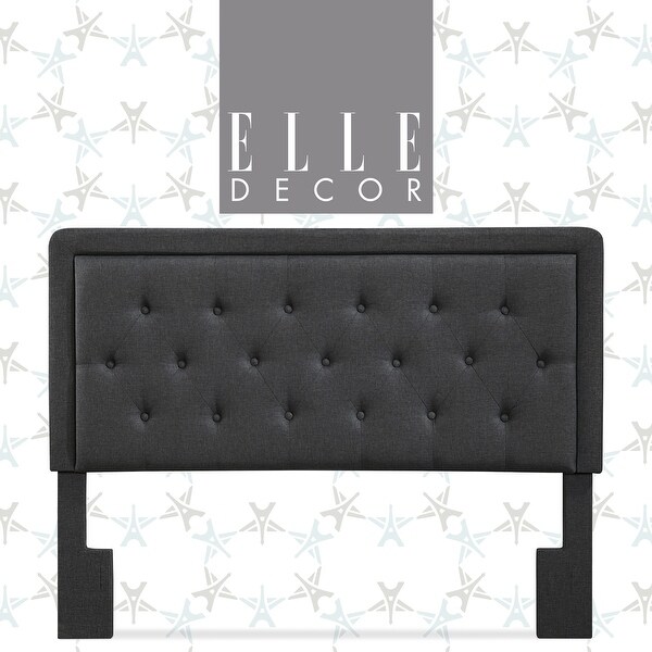 Elle Decor Amery Tufted Upholstered Headboard， Queen Gray - - 21828042