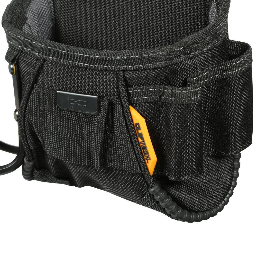 TOUGHBUILT Project Pouch with Hammer Loop Black with ClipTech and rugged 6-layer rivet-reinforced construction TB-CT-24