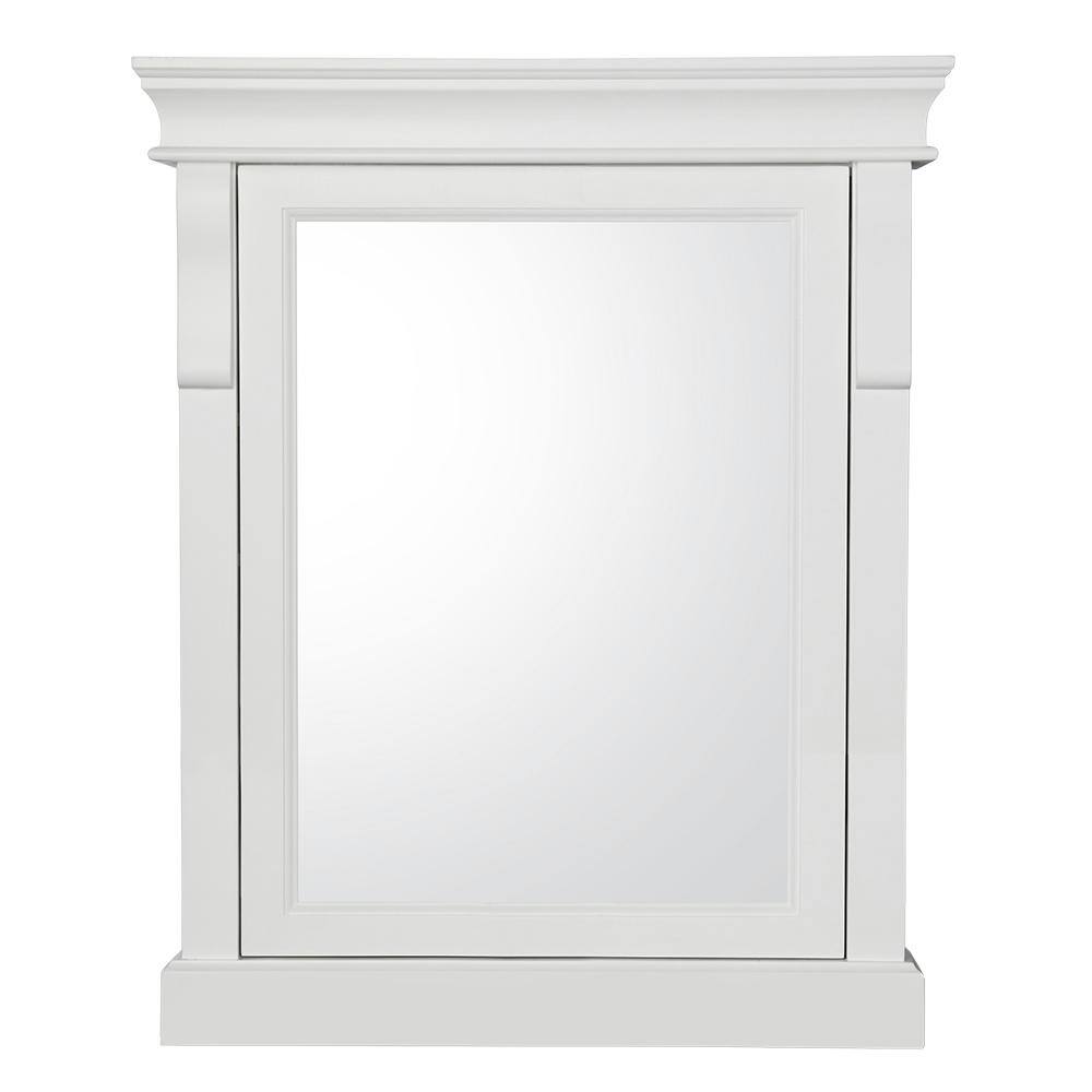 Home Decorators Collection Naples 25 in. W x 31 in. H x 8 in. D Framed Surface-Mount Bathroom Medicine Cabinet in White NAWC2531