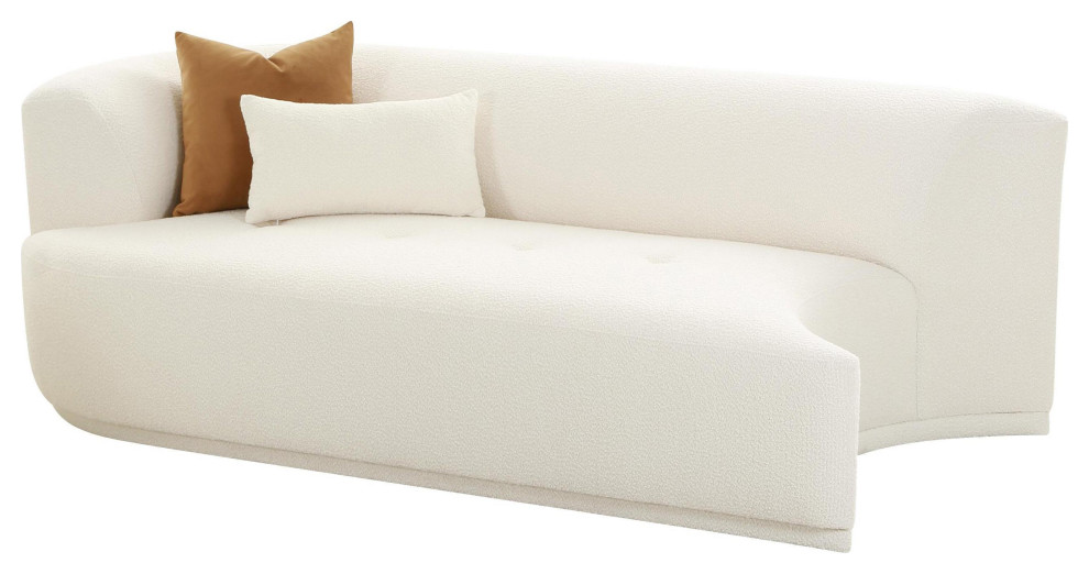 Fickle Cream Boucle Modular Left Arm Facing Loveseat   Transitional   Loveseats   by Homesquare  Houzz