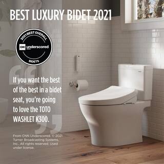 TOTO K300 Washlet Electric Heated Bidet Toilet Seat for Elongated Toilet in Cotton White SW3036R#01